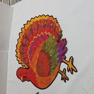 2 VINTAGE Dye Cut Paper turkey dye-cut decorations